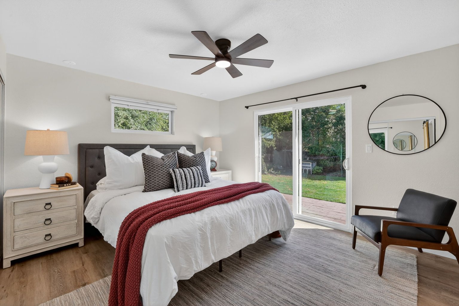 The bedroom after staging