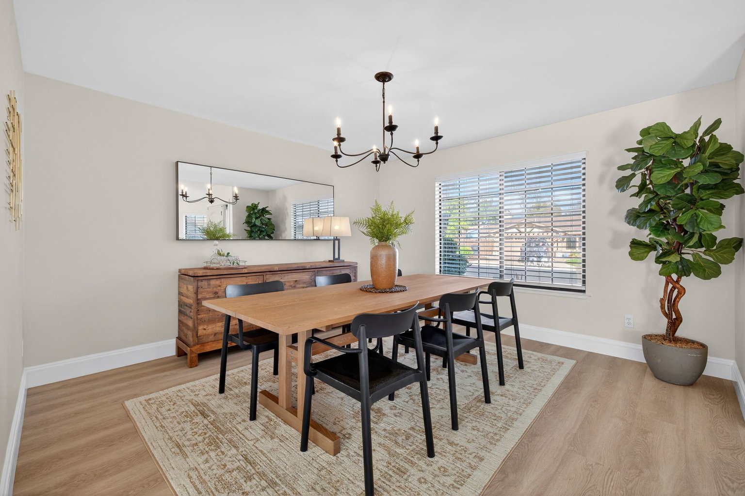 The dining room after staging